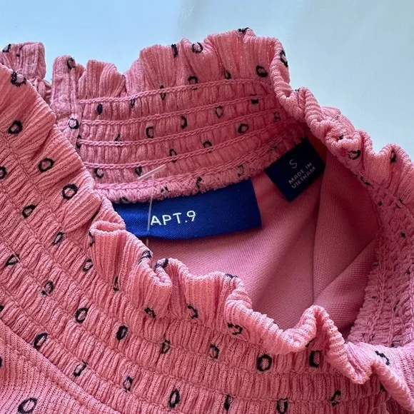 NWT Apt. 9 Pink Polka Dot High Neck Stretch Lined Sleeveless Blouse Size Small - Picture 2 of 9